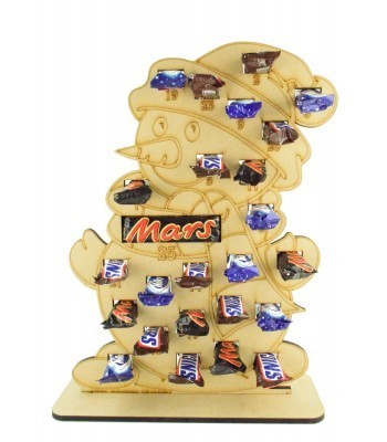 6mm Mars, Snickers and Milkyway Chocolate Bars Funsize Minis Holder Advent Calendar - Snowman